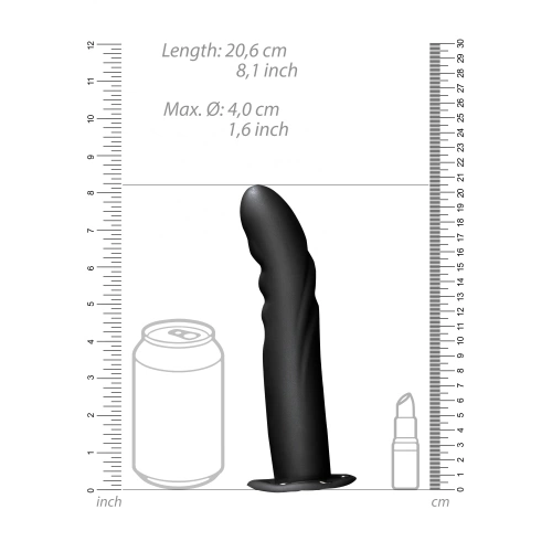 Dilyana - Textured Curved 8" Hole Adjustable Strap-on Dildo Ouch! [6]