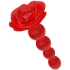 Rechargeable silicone vibrating anal rosary with rotation and remote control Flower red [2]