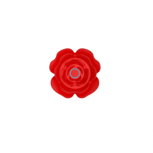 Rechargeable silicone vibrating anal rosary with rotation and remote control Flower red [4]