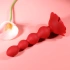 Rechargeable silicone vibrating anal rosary with rotation and remote control Flower red [7]