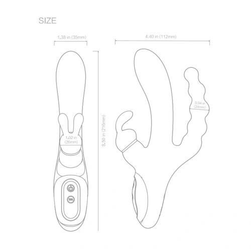 Nina - Rechargeable Silicone Vaginal Rabbit Vibrator Jacky Triple [3]