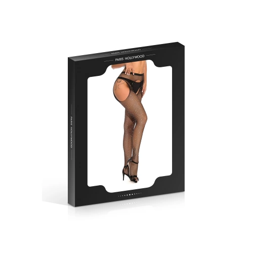 Paris Hollywood H3477 Rhinestone Crotchless Tights black [3]