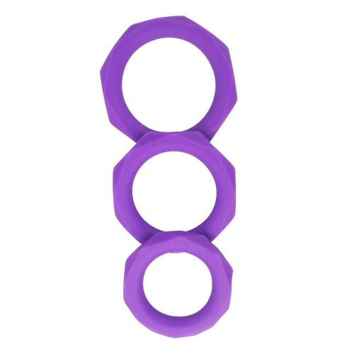 Nina - Set of 3 pcs. silicone penis rings A-Gusto purple [1]