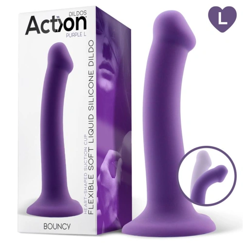 Bouncy L Purple Vacuum Base Liquid Silicone Dildo [4]