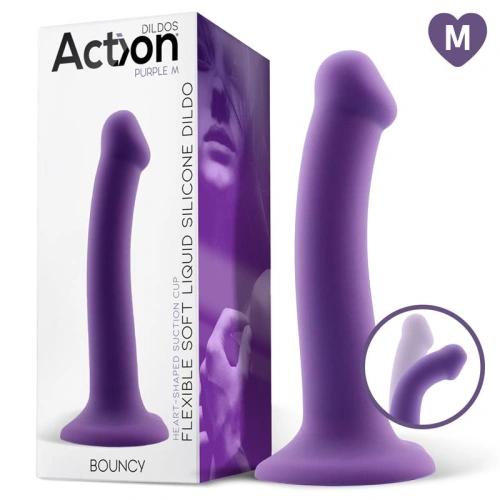 Bouncy M purple vacuum base liquid silicone dildo [4]