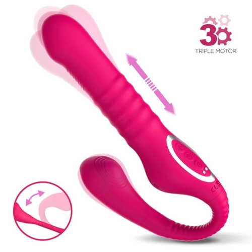 Strapless dildo with back and forth movement Triple Action No. 23