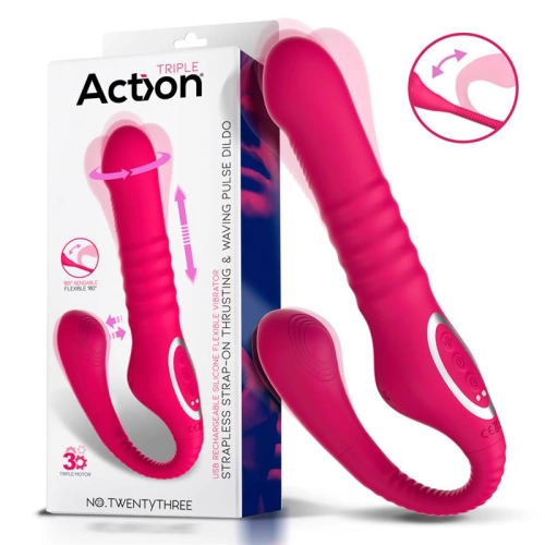 Strapless dildo with back and forth movement Triple Action No. 23 [6]