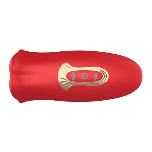 Nina - Rechargeable Clitoris Stimulator Moving Mouth with Vibrating Tongue Ember Red [5]