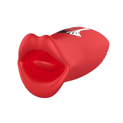Nina - Rechargeable Clitoris Stimulator Moving Mouth with Vibrating Tongue Ember Red