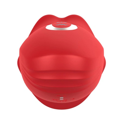 Nina - Rechargeable Clitoris Stimulator Moving Mouth with Vibrating Tongue Ember Red [6]