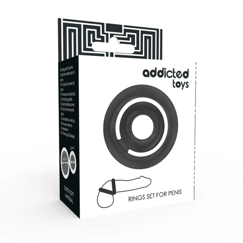Double penis ring Addicted toys black [3]