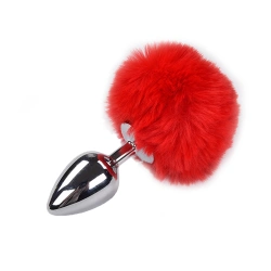 Color* Dilyana- Metal anal dilator with fluffy red tail Anal Pleasure Fluffy Plug L