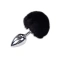 Metal anal plug with a fluffy black tail Anal Pleasure Fluffy Plug L