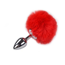 Color* Dilyana- Metal anal dilator with fluffy red tail Anal Pleasure Fluffy Plug S