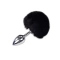 Metal Butt Plug with fluffy black tail Anal Pleasure Fluffy Plug S