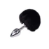 Metal Butt Plug with fluffy black tail Anal Pleasure Fluffy Plug S