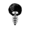 Metal butt plug with fluffy black tail Anal Pleasure Fluffy Twist Plug L