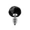 Metal butt plug with fluffy black tail Anal Pleasure Fluffy Twist Plug M
