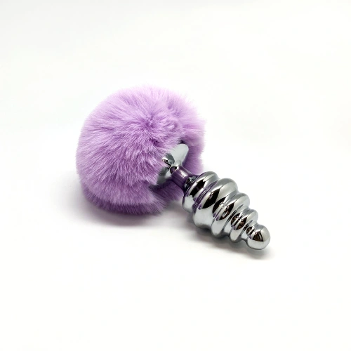 Color* Dilyana- Metal anal dilator with fluffy pink tail Anal Pleasure Fluffy Twist Plug L [2]