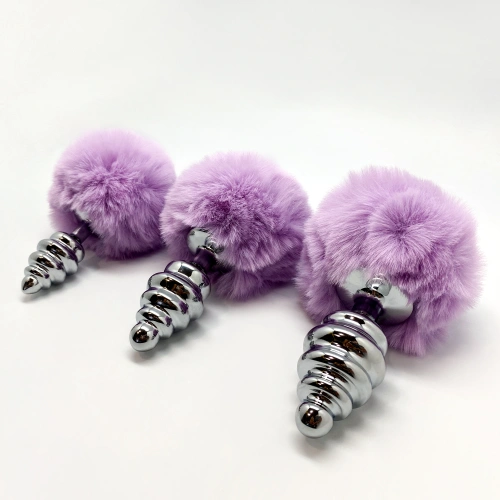 Color* Dilyana- Metal anal dilator with fluffy pink tail Anal Pleasure Fluffy Twist Plug L [4]