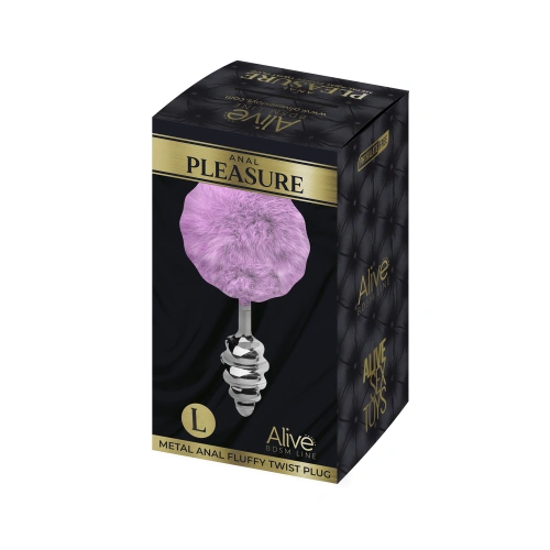 Color* Dilyana- Metal anal dilator with fluffy pink tail Anal Pleasure Fluffy Twist Plug L [5]