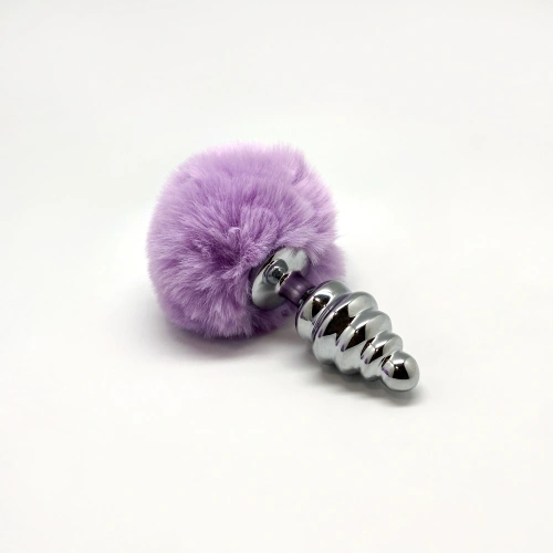 Color* Dilyana- Metal anal dilator with fluffy pink tail Anal Pleasure Fluffy Twist Plug M [1]