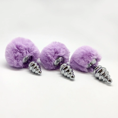 Color* Dilyana- Metal anal dilator with fluffy pink tail Anal Pleasure Fluffy Twist Plug M [2]
