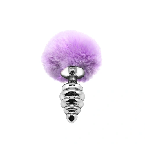 Color* Dilyana- Metal anal dilator with fluffy pink tail Anal Pleasure Fluffy Twist Plug M