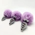 Metal Butt Plug with fluffy pink tail Anal Pleasure Fluffy Twist Plug S [3]