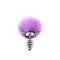 Metal Butt Plug with fluffy pink tail Anal Pleasure Fluffy Twist Plug S