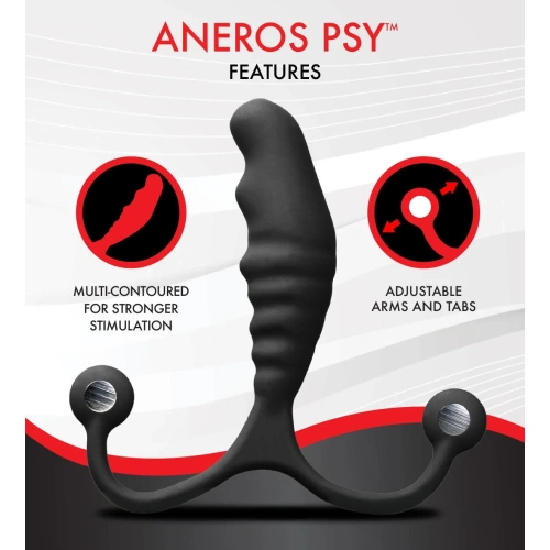 Aneros Psy Silicone Embossed Prostate Stimulator Black [3]