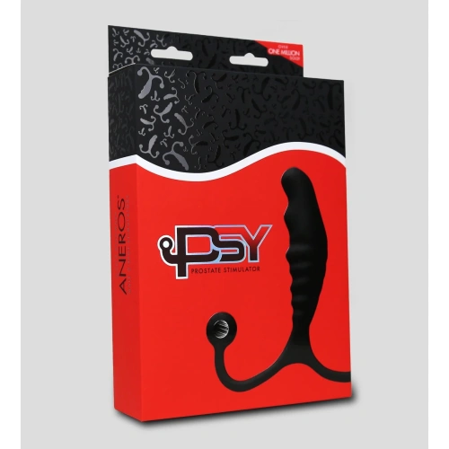 Aneros Psy Silicone Embossed Prostate Stimulator Black [7]