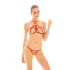 Seductive 2-piece bondage set Buffy red