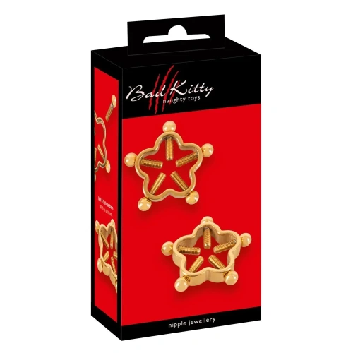 Nina - Bad Kitty Nipple Jewelery Metal Nipple Clips Gold [5]