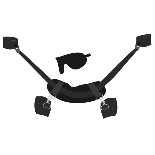 Nina - BDSM Set Wrist and Ankle Restraints to Neck with Bad Kitty Eye Mask [6]