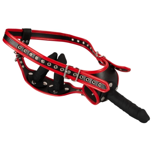 Strap-on belt with three realistic dildos Bad Kitty Dildo Briefs