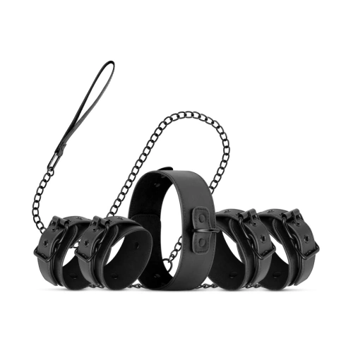 Bedroom Fantasies Master & Slave Adjustable Restraints & Leash Collar Set