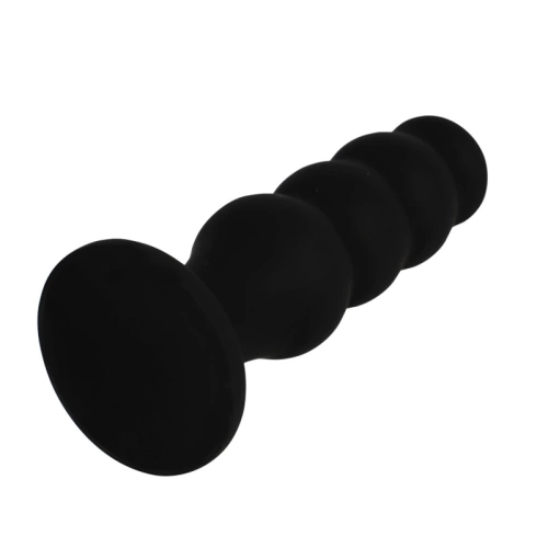 Black & Silver Scott Vacuum Base Silicone Anal Toy [1]