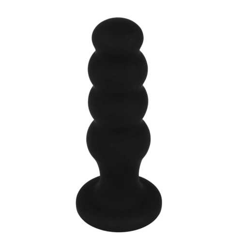 Black & Silver Scott Vacuum Base Silicone Anal Toy [2]