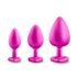 Set of 3 pcs. Butt plugs Luxe Bling Plugs pink with crystals [1]