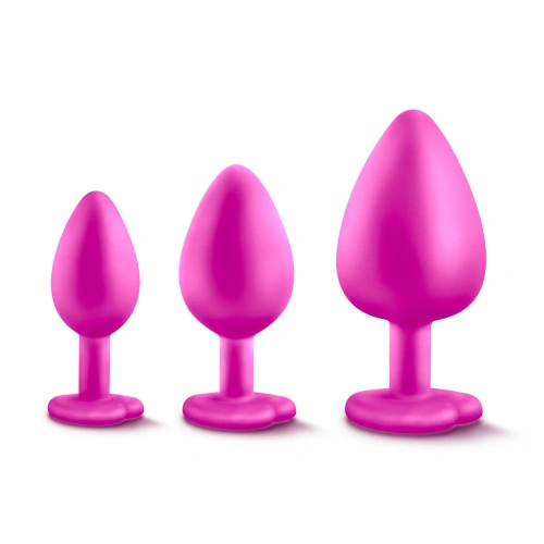 Set of 3 pcs. Butt plugs Luxe Bling Plugs pink with crystals [2]