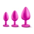 Set of 3 pcs. Butt plugs Luxe Bling Plugs pink with crystals [2]