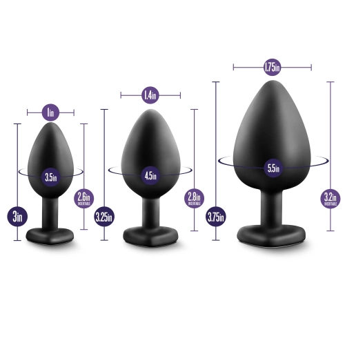 Luxury Crystal Heart butt plug Bling Plugs Training Kit [5]