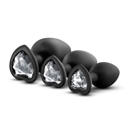 Luxury Crystal Heart butt plug Bling Plugs Training Kit