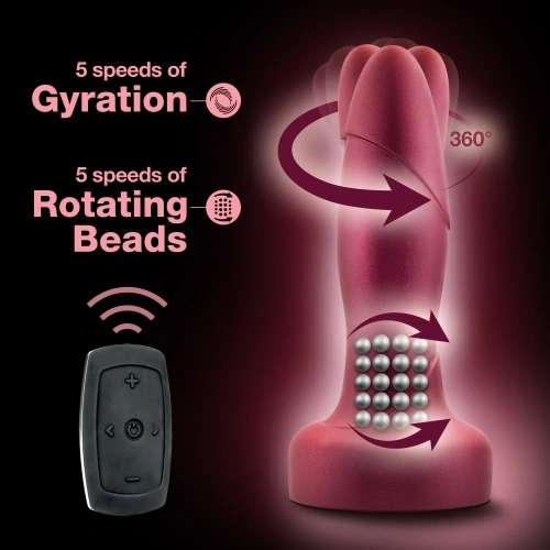 Vibrating anal plug with rotating beads and remote control Anal Adventures Atomic Plug [1]