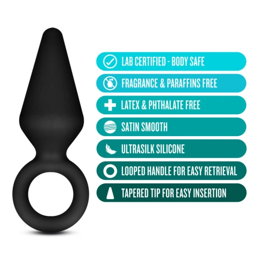 Mini Anal Dilator Silicone Loop Plug Black [2]