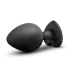 Crystal Heart Bling Plug Silicone Anal Dilator Black M [1]