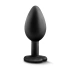 Crystal Heart Bling Plug Silicone Butt Plug Black S [2]