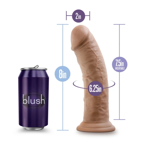 Au Naturel 8" Mocha Double Layer Realistic Cyber ​​Leather Dildo [7]