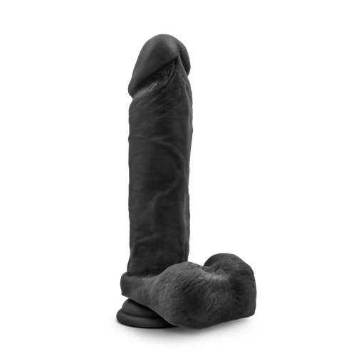 Double Layer Cyber ​​Leather Au Naturel Massive 9" Black Dildo [1]